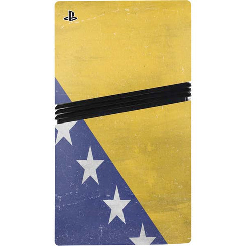 Bosnia and Herzegovina Flag Distressed PS5 Pro Disk Console Skin